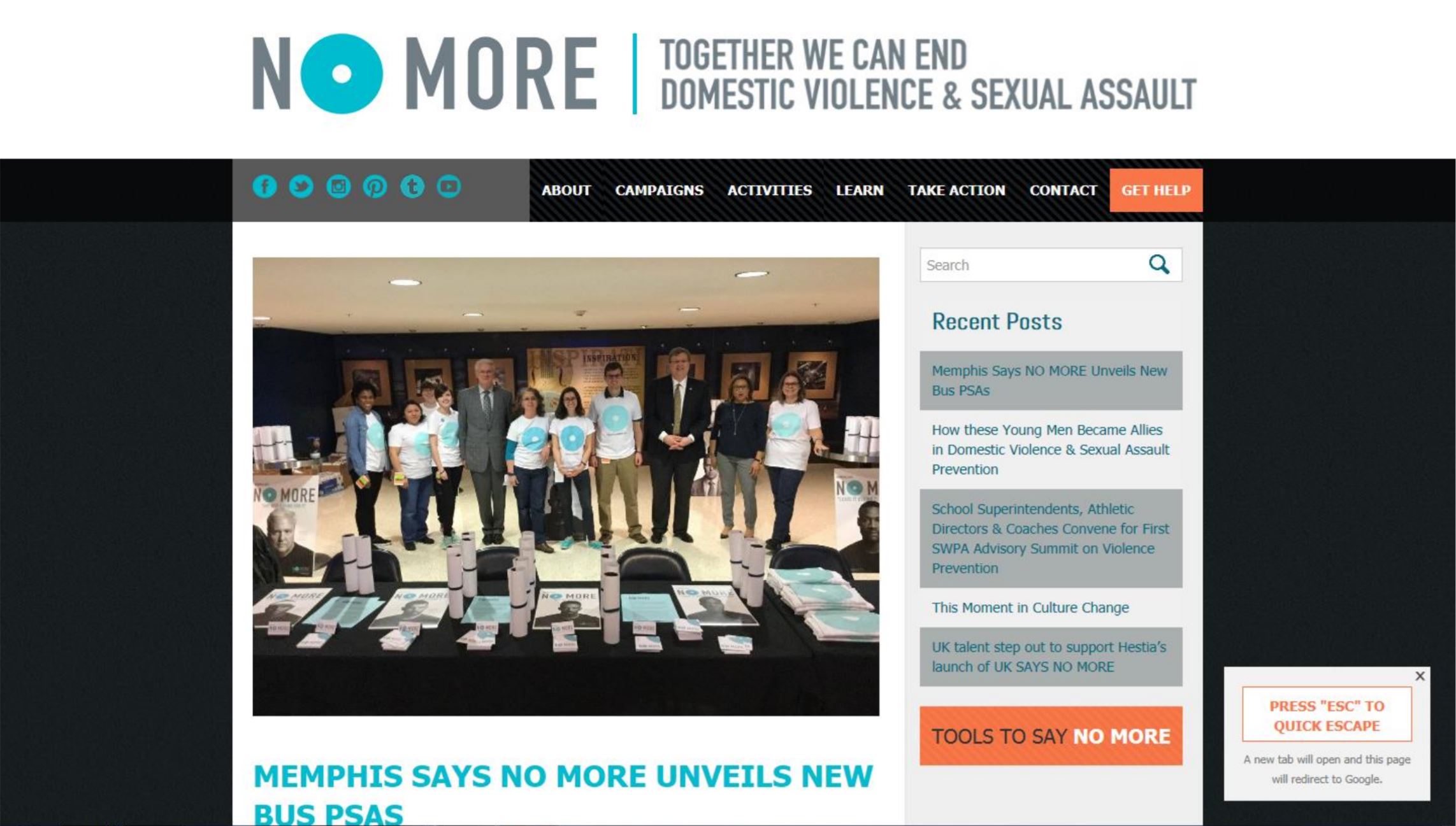 Memphis Says NO MORE Launches Local Campaign